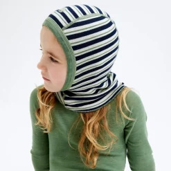 Pierre Robert Tilbehør|Tilbehør-Balaclava Merinoull Barn Navy Stripe