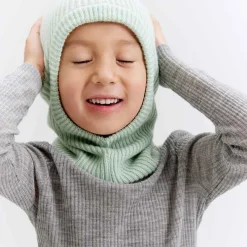 Pierre Robert Tilbehør|Tilbehør-Balaclava Ull Barn​ Aqua Grey
