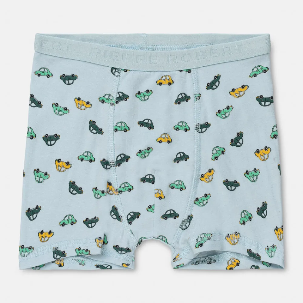 Pierre Robert Undertøy-Boxershorts I Bomull Liten Gutt Jade Green and Sky Blue