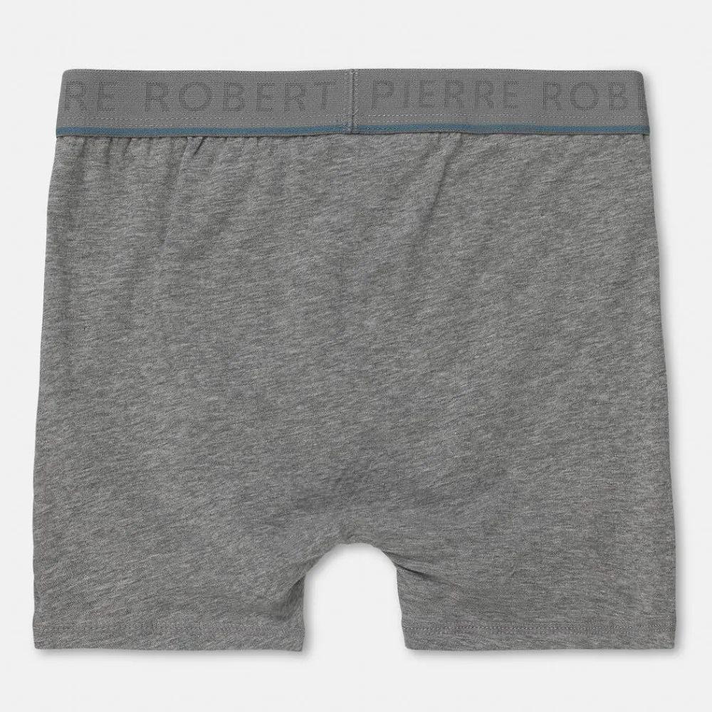 Pierre Robert Undertøy-Boxershorts Stor Gutt GreyMelange LapisBlue