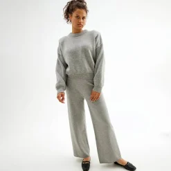 Pierre Robert Underdeler|Sommerull-Bukse I Merinoull Grey Melange