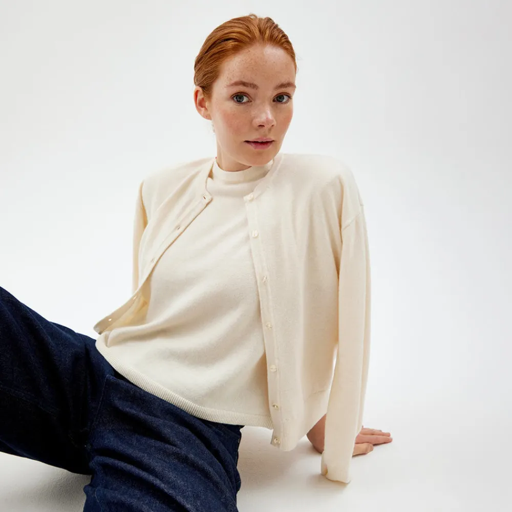 Pierre Robert Overdeler|Sommerull-Cardigan Ivory