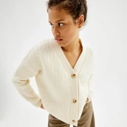 Pierre Robert Overdeler|Loungewear-Cardigan Med Struktur Ivory