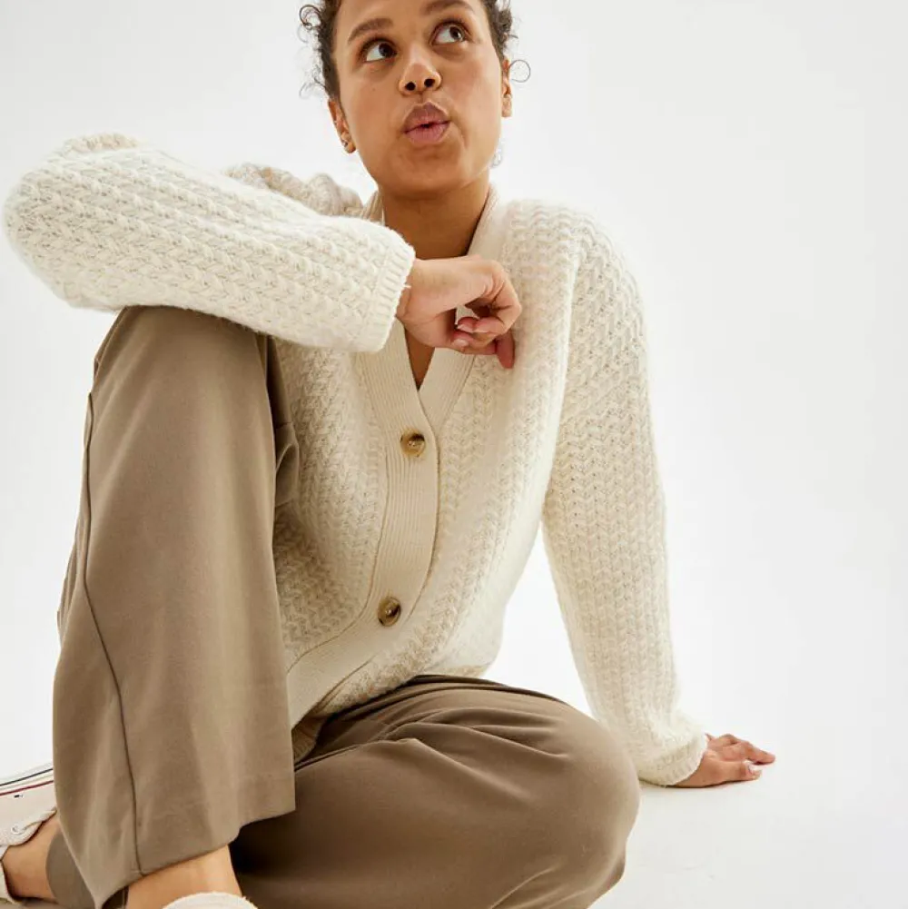 Pierre Robert Overdeler|Loungewear-Cardigan Med Struktur Ivory