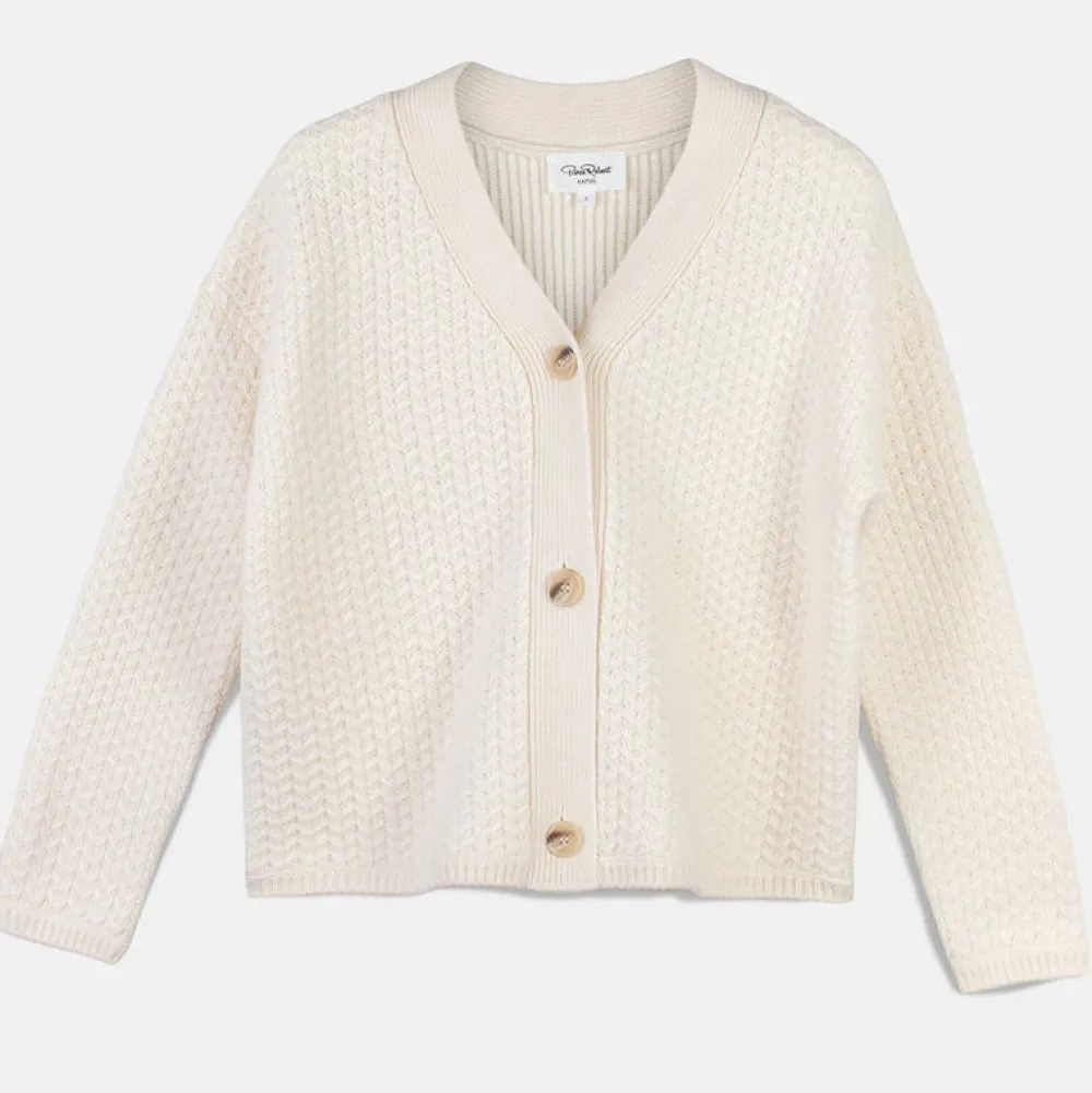 Pierre Robert Overdeler|Loungewear-Cardigan Med Struktur Ivory