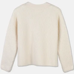 Pierre Robert Overdeler|Loungewear-Cardigan Med Struktur Ivory