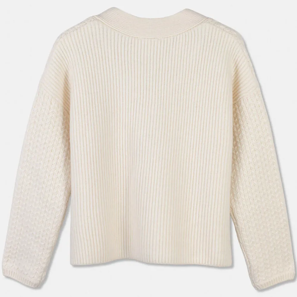 Pierre Robert Overdeler|Loungewear-Cardigan Med Struktur Ivory