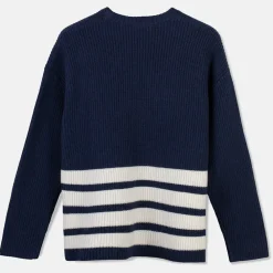 Pierre Robert Overdeler|Gensere-Genser Med Avtagbar Hals Blue/Ivory stripe