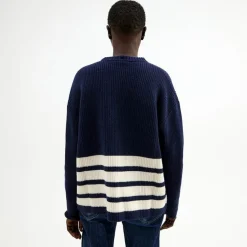 Pierre Robert Overdeler|Gensere-Genser Med Avtagbar Hals Blue/Ivory stripe