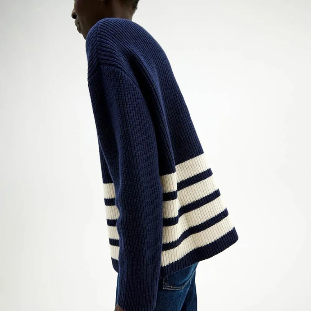 Pierre Robert Overdeler|Gensere-Genser Med Avtagbar Hals Blue/Ivory stripe