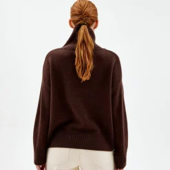 Pierre Robert Overdeler|Sommerull-Genser Med Omslagskrage Coffee