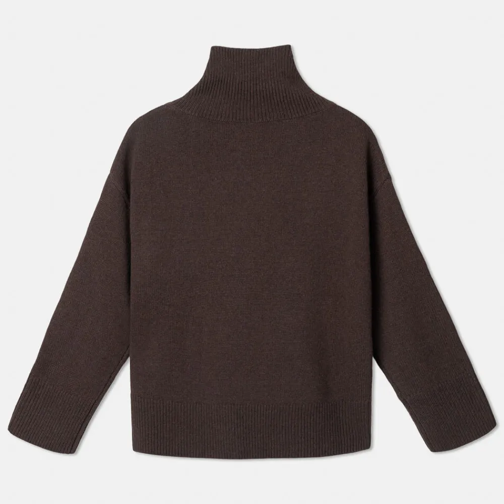 Pierre Robert Overdeler|Sommerull-Genser Med Omslagskrage Coffee