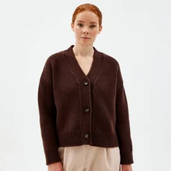 Pierre Robert Overdeler|Gensere-Heavy-knit Cardigan Coffee