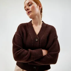 Pierre Robert Overdeler|Gensere-Heavy-knit Cardigan Coffee