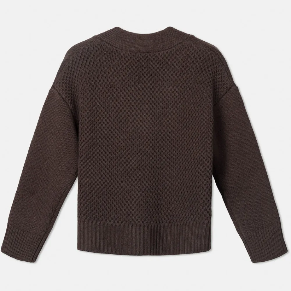 Pierre Robert Overdeler|Gensere-Heavy-knit Cardigan Coffee