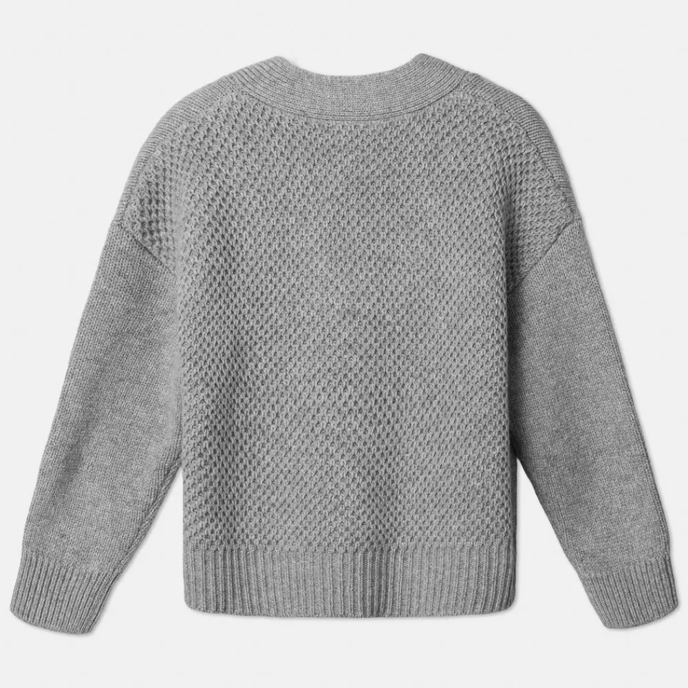 Pierre Robert Overdeler|Gensere-Heavy-knit Cardigan Grey Melange