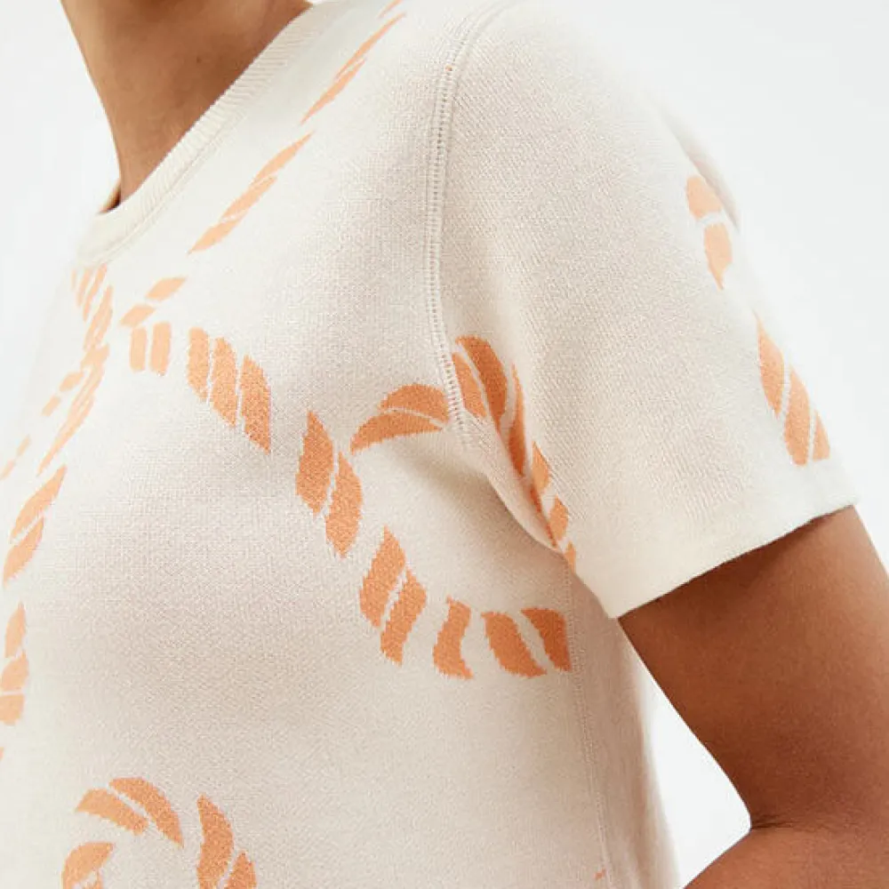 Pierre Robert T-Skjorter|Loungewear-Kortermet Genser Apricot/Ecru