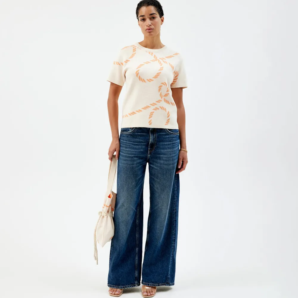 Pierre Robert T-Skjorter|Loungewear-Kortermet Genser Apricot/Ecru