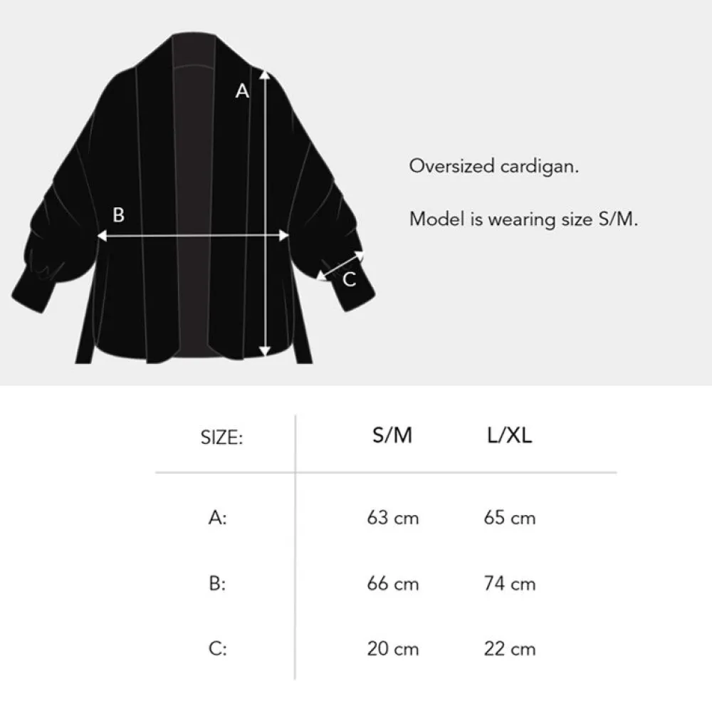 Pierre Robert Overdeler|Sommerull-Oversized Cardigan Merinoull Black