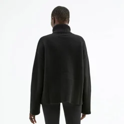 Pierre Robert Gensere|Overdeler-Oversized Høyhalset Strikkegenser Black