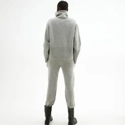 Pierre Robert Overdeler|Gensere-Oversized Høyhalset Strikkegenser Grey Melange