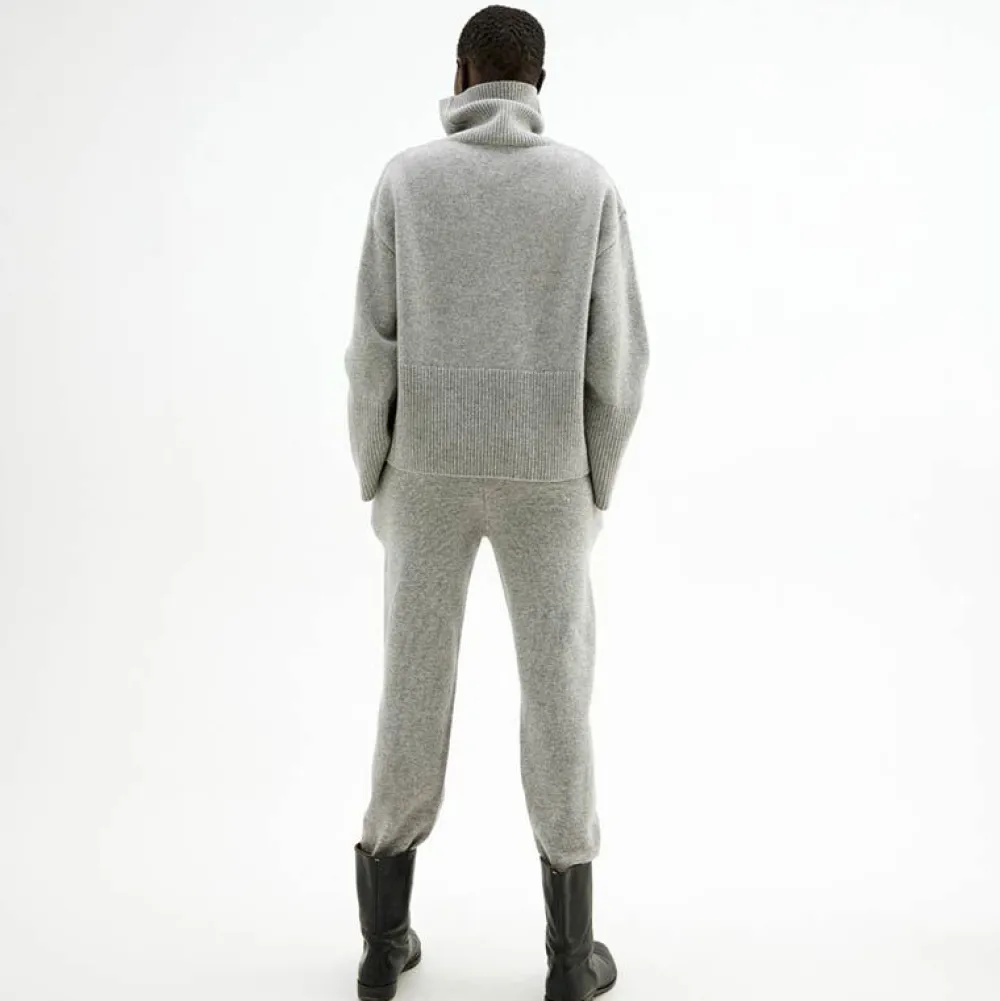 Pierre Robert Overdeler|Gensere-Oversized Høyhalset Strikkegenser Grey Melange