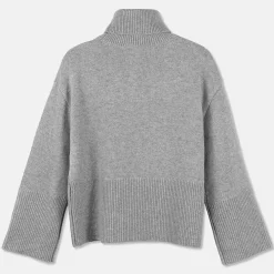 Pierre Robert Overdeler|Gensere-Oversized Høyhalset Strikkegenser Grey Melange