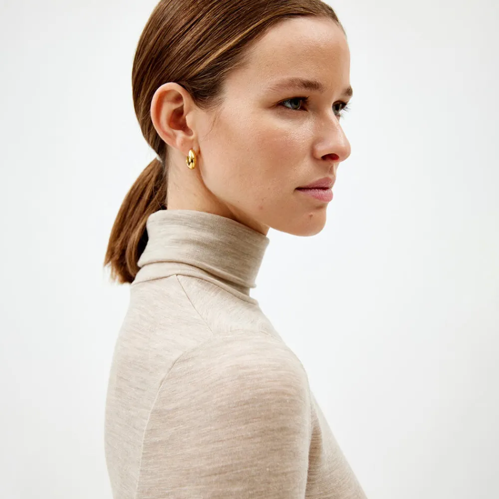 Pierre Robert Overdeler|Gensere-Pologenser Ull Stone Beige