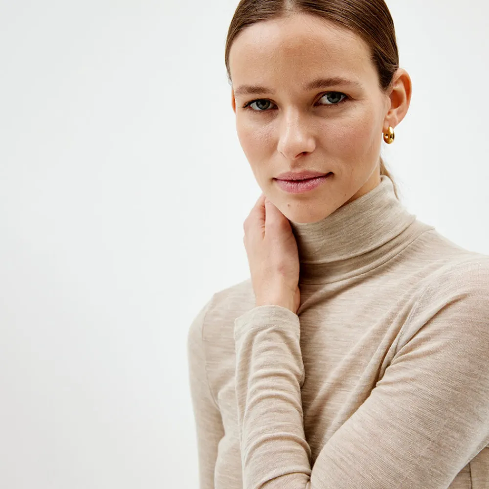 Pierre Robert Overdeler|Gensere-Pologenser Ull Stone Beige