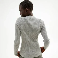 Pierre Robert Overdeler|Sommerull-​Ribbestrikket Ullgenser Grey Melange