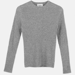 Pierre Robert Overdeler|Sommerull-​Ribbestrikket Ullgenser Grey Melange