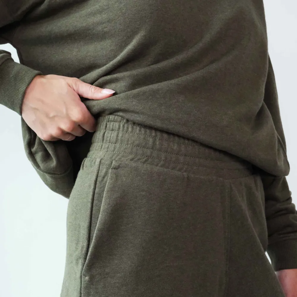 Pierre Robert Underdeler|Loungewear-Shorts Bomull Green Melange