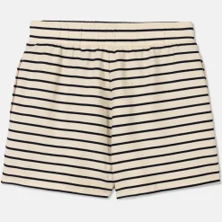 Pierre Robert Underdeler|Loungewear-Shorts Heavyweight Midnight Blue/Ecru sripe