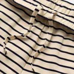 Pierre Robert Underdeler|Loungewear-Shorts Heavyweight Midnight Blue/Ecru sripe