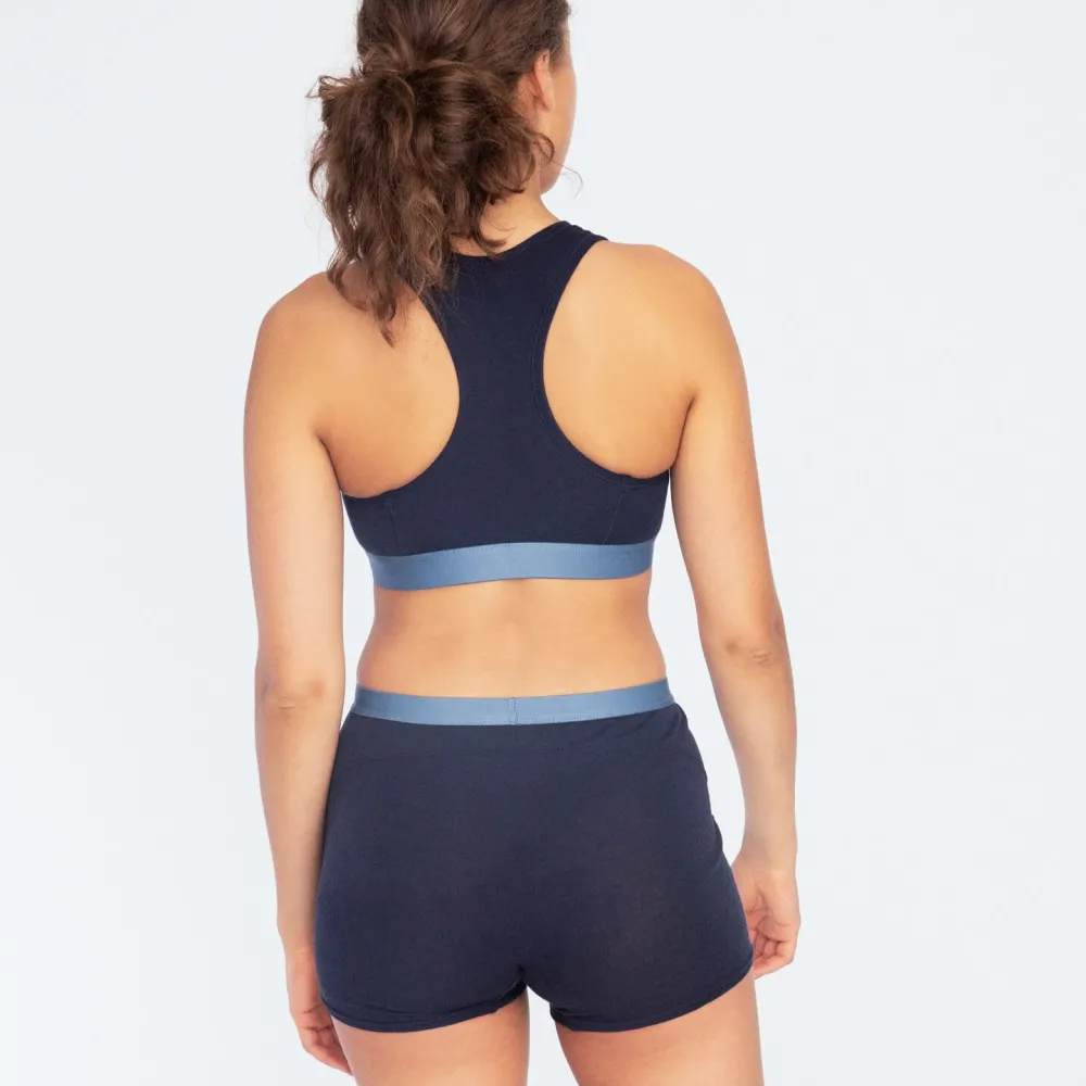 Pierre Robert Sportsull|Ullundertøy-Sports-BH I Merinoull Navy Melange