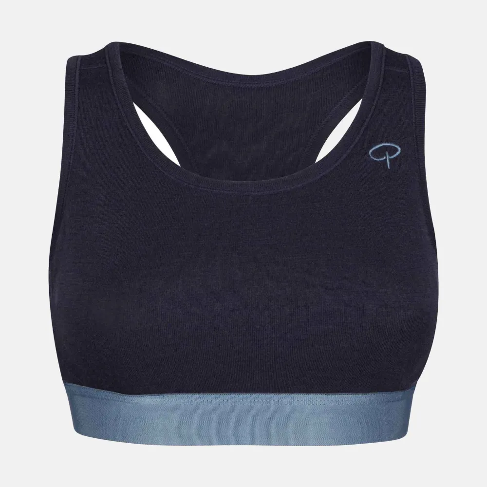 Pierre Robert Sportsull|Ullundertøy-Sports-BH I Merinoull Navy Melange