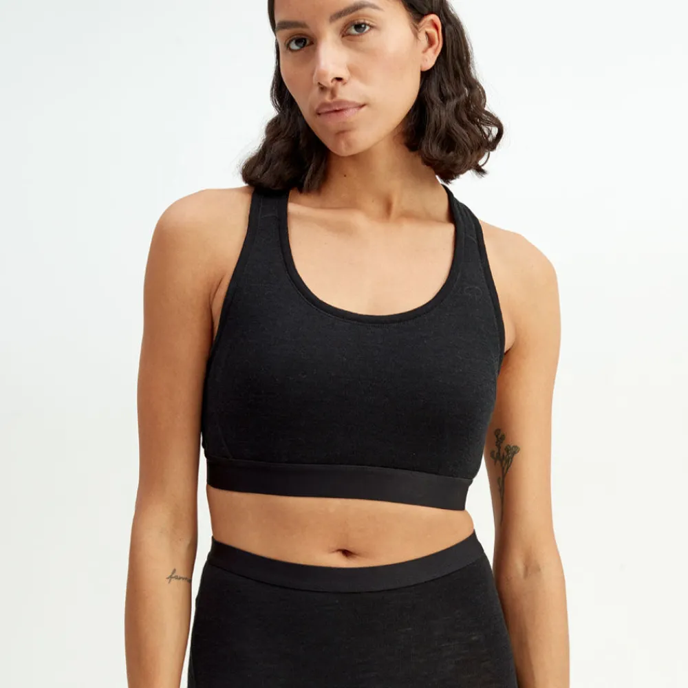 Pierre Robert Ullundertøy|Sommerull-Sports-BH I Merinoull Black Mel