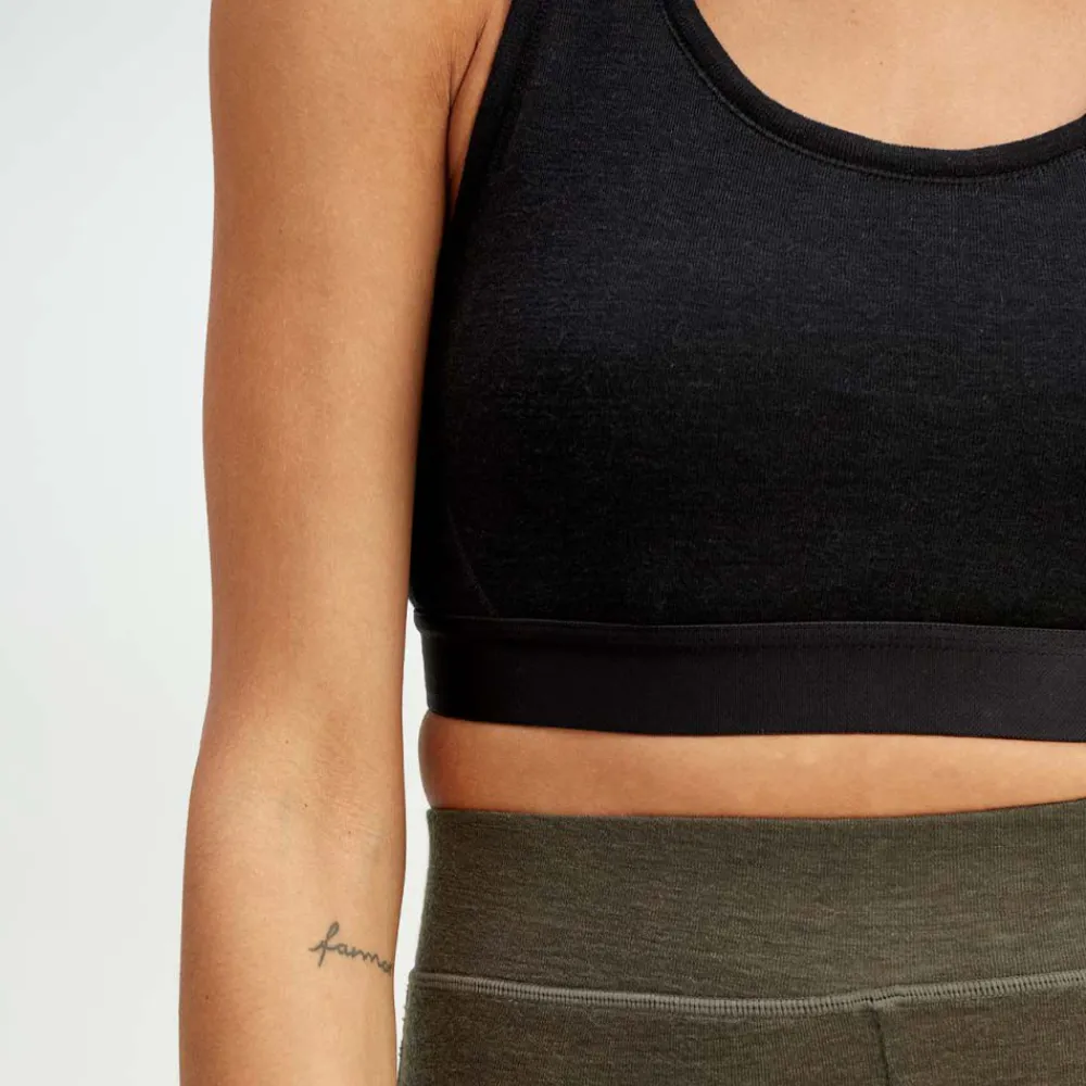 Pierre Robert Ullundertøy|Sommerull-Sports-BH I Merinoull Black Mel