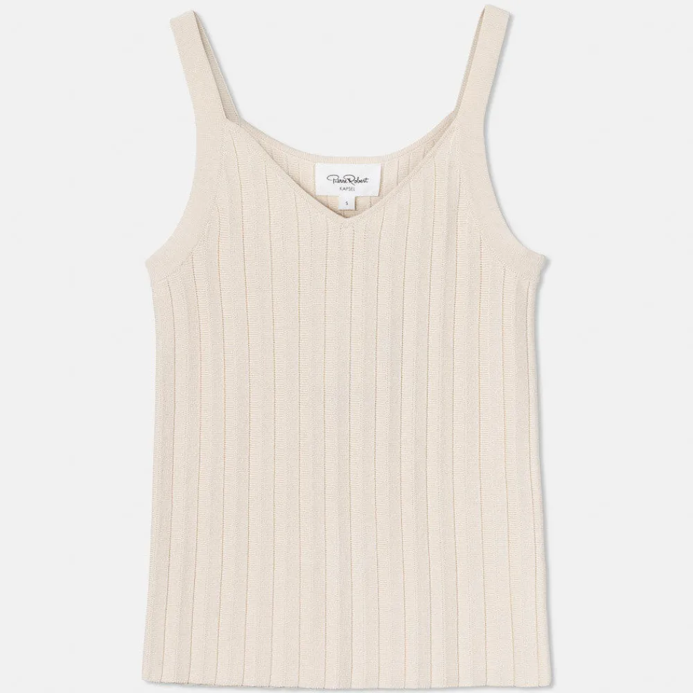Pierre Robert Loungewear|Singlet-Strikket Singlet Ecru