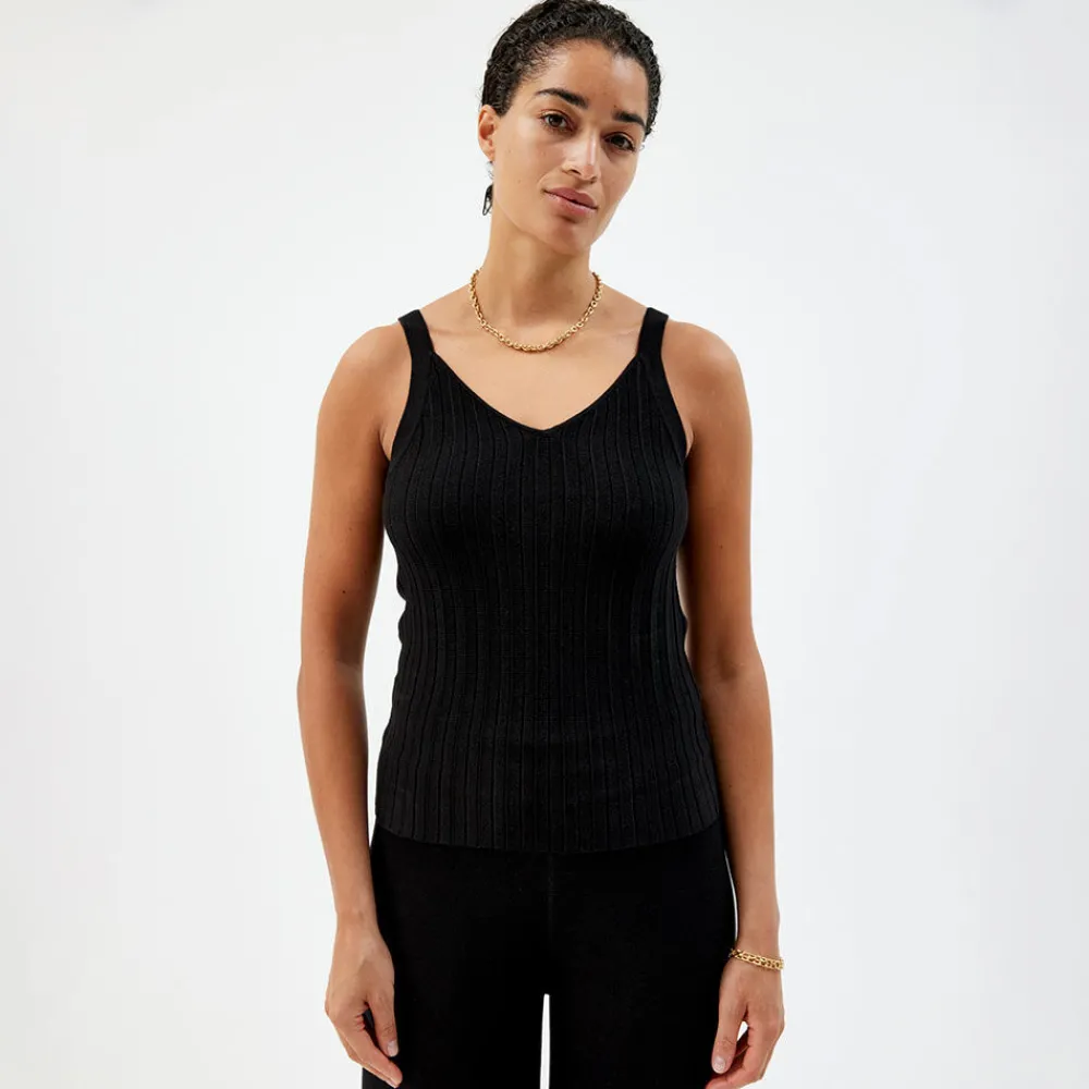 Pierre Robert Singlet|Loungewear-Strikket Singlet Black