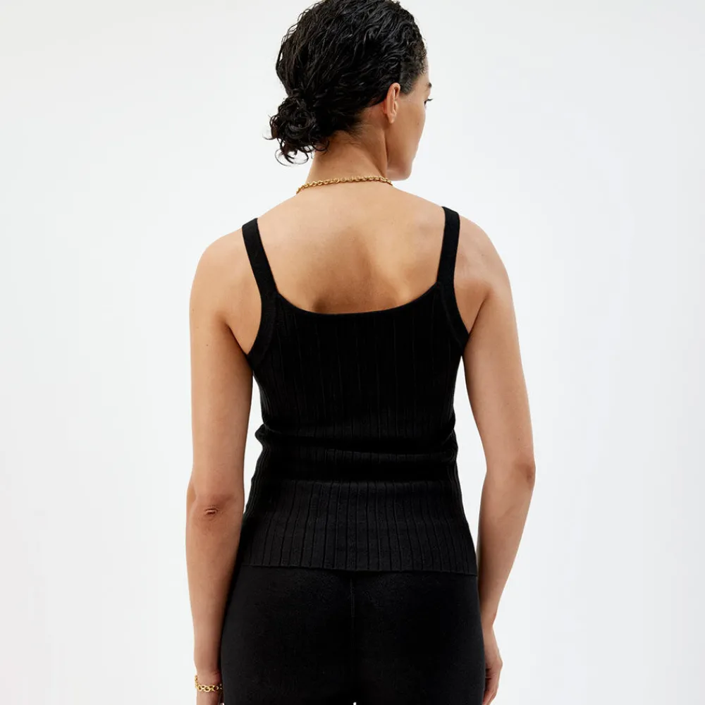 Pierre Robert Singlet|Loungewear-Strikket Singlet Black