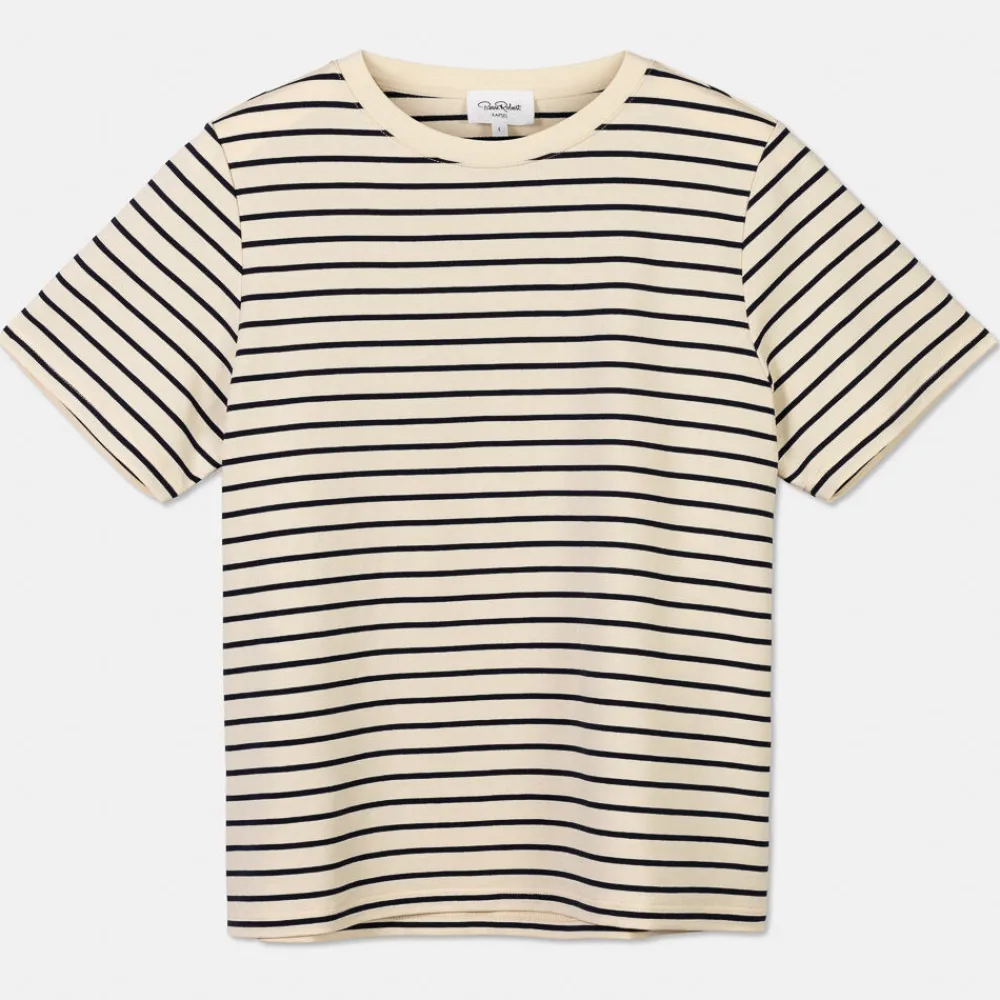 Pierre Robert T-Skjorter|Loungewear-T-skjorte Heavyweight Midnight Blue/Ecru sripe
