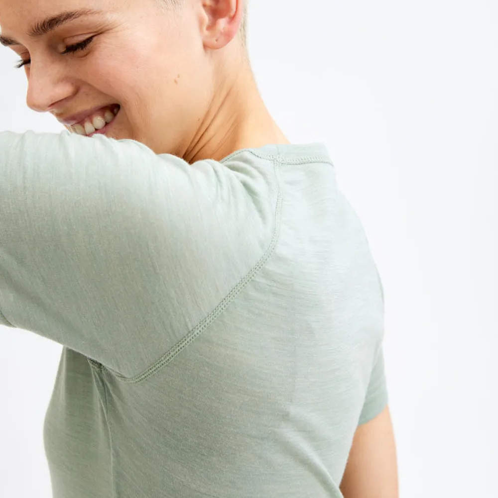 Pierre Robert Ullundertøy|T-Skjorter-T-skjorte I Merinoull Mint Grey