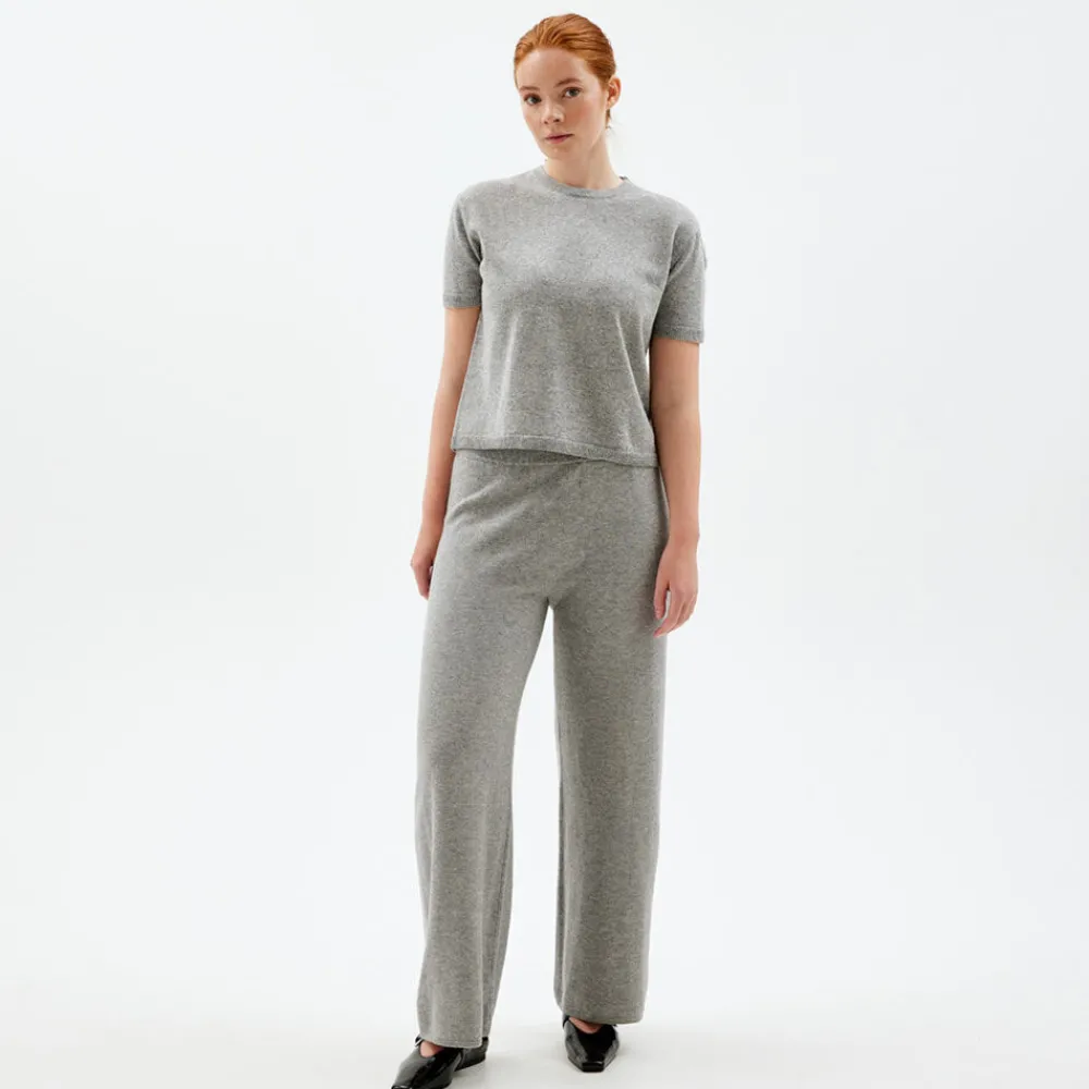 Pierre Robert Overdeler|Sommerull-T-skjorte I Ull Grey Melange