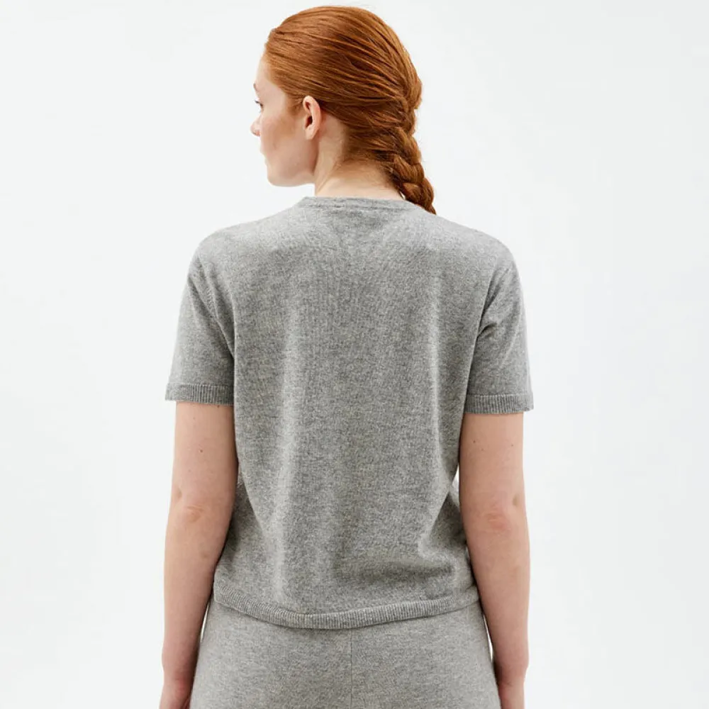 Pierre Robert Overdeler|Sommerull-T-skjorte I Ull Grey Melange