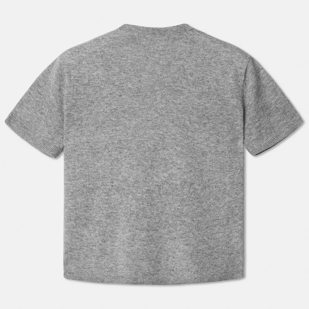 Pierre Robert Overdeler|Sommerull-T-skjorte I Ull Grey Melange