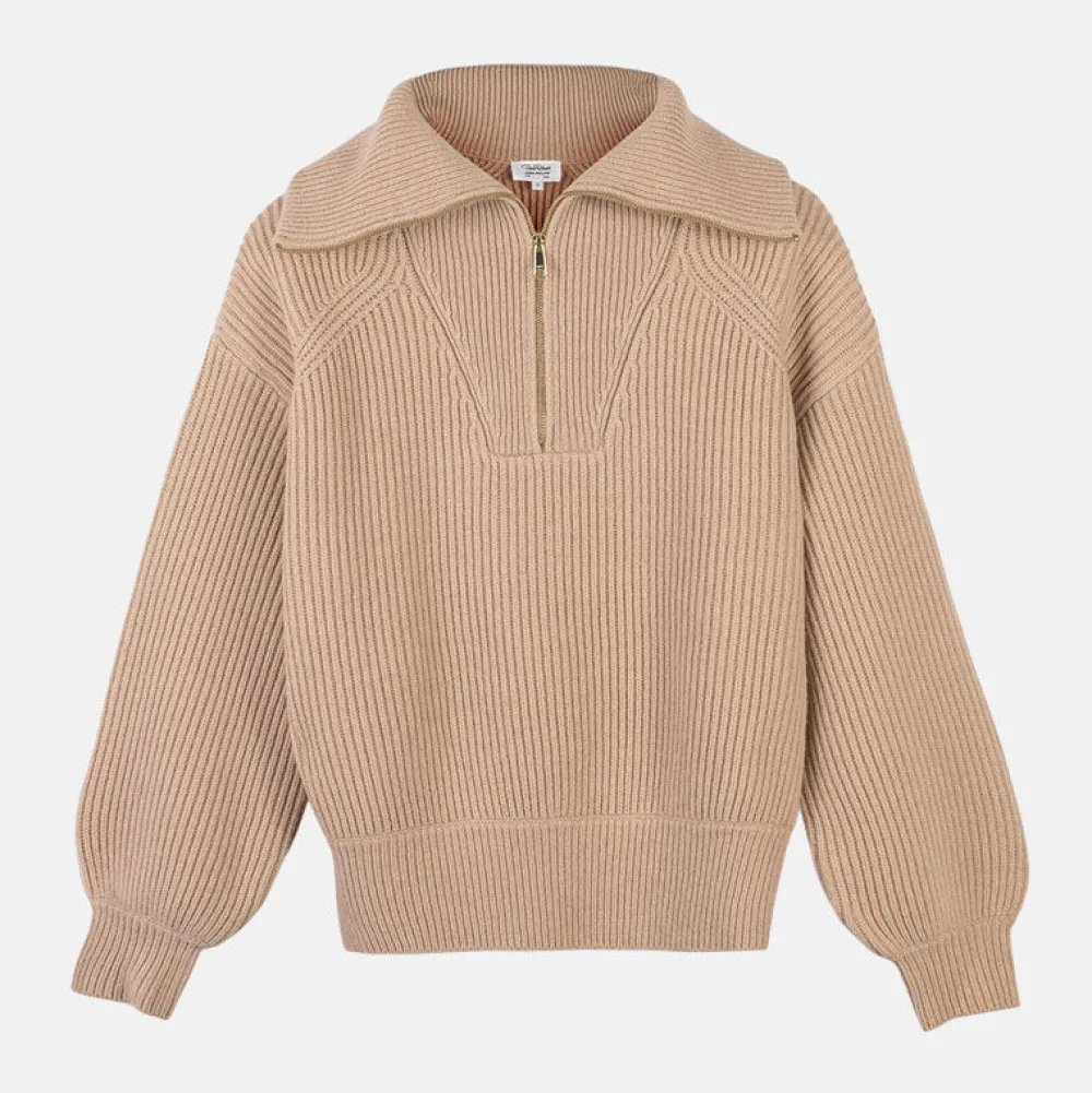 Pierre Robert Overdeler|Gensere-Turtleneck Zip Janka Polliani X Pearl Beige