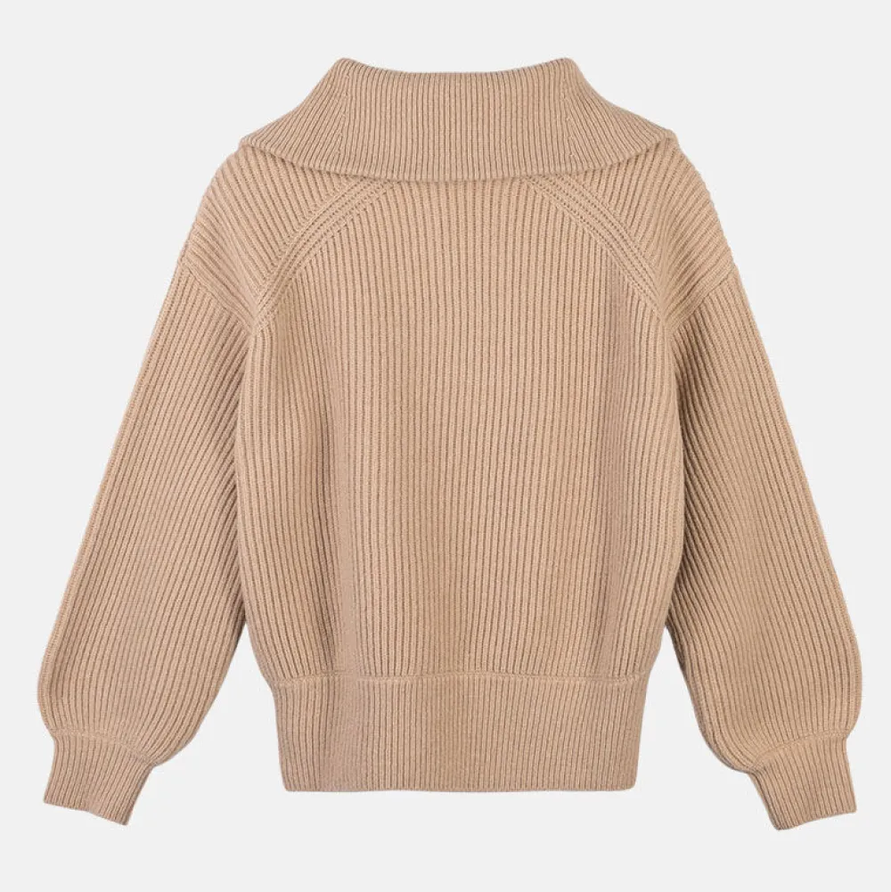 Pierre Robert Overdeler|Gensere-Turtleneck Zip Janka Polliani X Pearl Beige