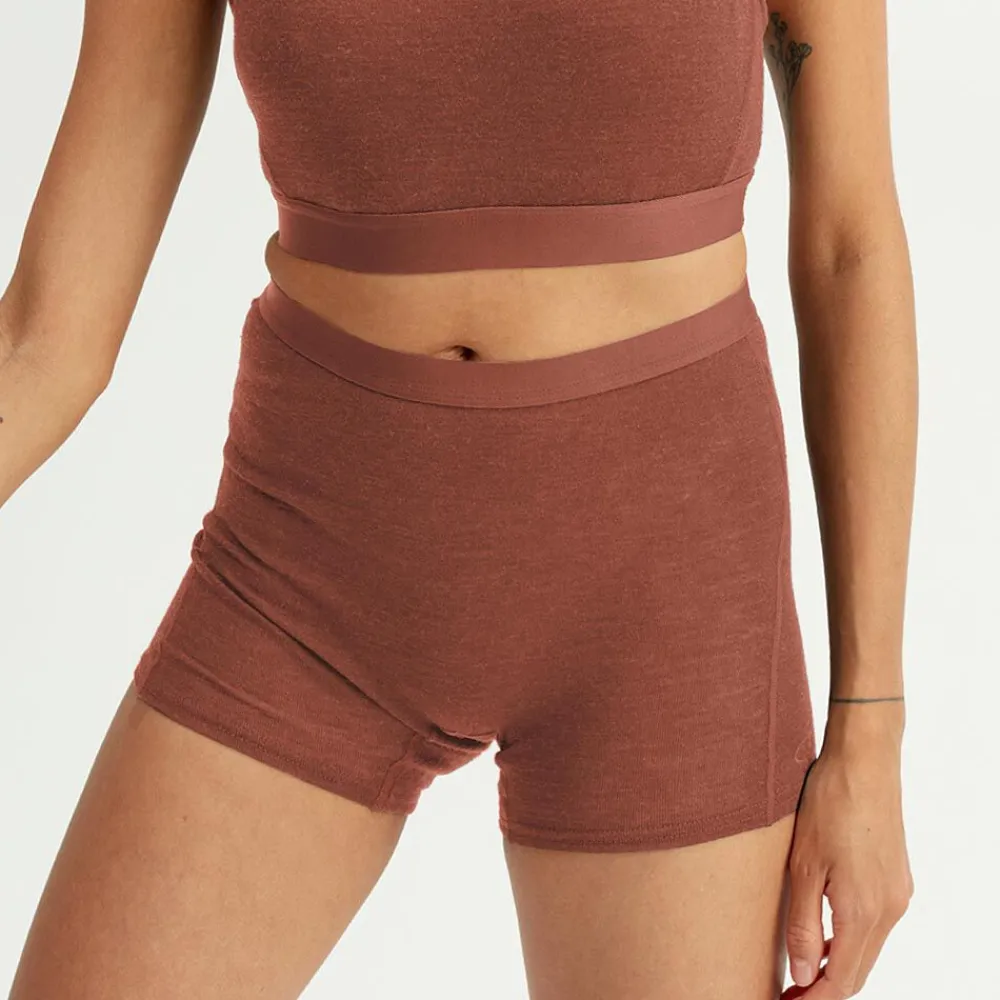 Pierre Robert Ullundertøy|Sommerull-Ullboxer Dame Light Mahogany