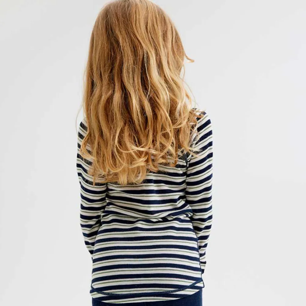 Pierre Robert Overdeler|Ullundertøy-Ullgenser 1-8 år Navy Stripe X